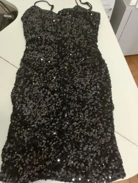 Vestido Paete -Preto