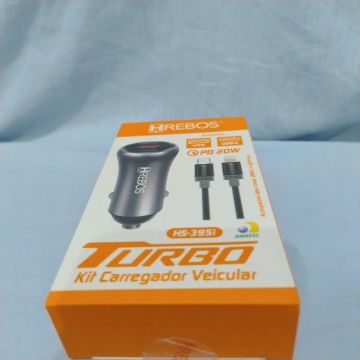 Carregador Veicular HREBOS Turbo 20W PD - HS-3951