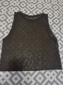 Blusa de tule Preto Transparente