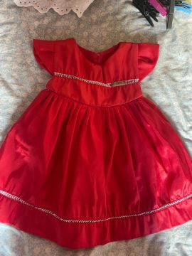 Vestido de festa vermelho para bebê