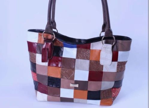 Bolsa Patchwork em Couro Legítimo 