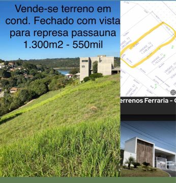 Terreno em condomínio fechado com vista para represa do passauna 