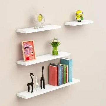 Kit Prateleiras Reta 4 Unidades 20\30\40\50 Para Livros Quadros Decorações Reforçada MDF B