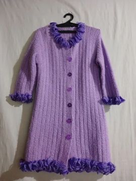 Kimono blusa casaco de tricô infantil 