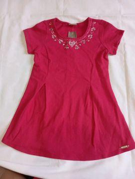 Vestido Infantil Vermelho com Pedrarias