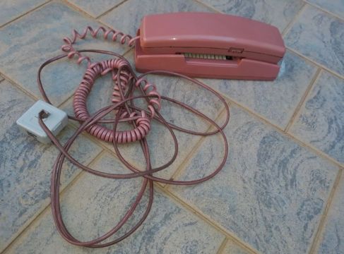 Telefone Fixo Rosa Antigo