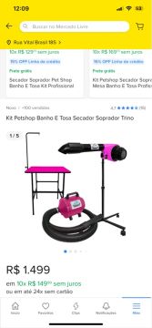 Kit Petshop Banho e Tosa Secador Soprador Trino