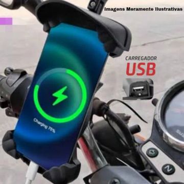 PROMOÇÃO   Suporte De Celular com Carregador Pra Moto Com Protetor  Solar sol