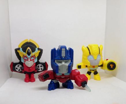 Lote 3 bonecos Transformers McDonald's 2018