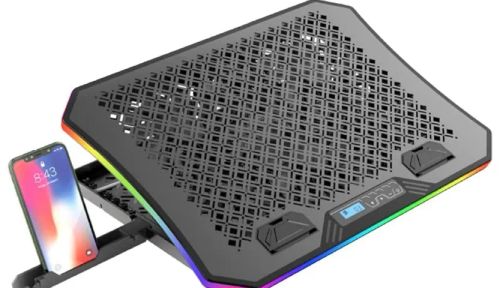 Base para Notebook C3Tech NBC-600BK até 17" Gaming - Refrigerada com 6 ventoinhas, Display