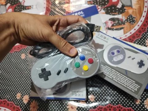 controle usb estilo super nintendo novo