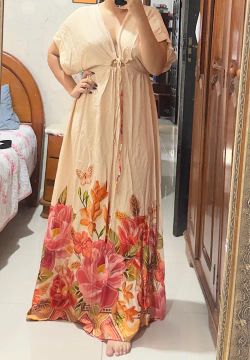Vestido estampa FARM longo floral -  tamanho M
