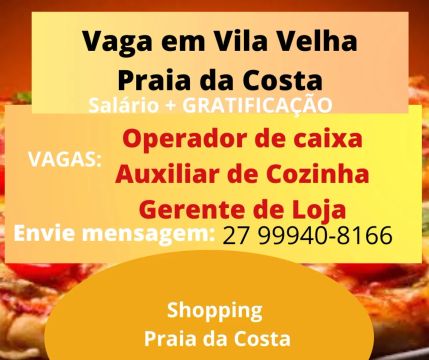 Vaga de Emprego em Vila Velha - Praia da Costa