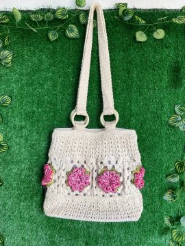 Linda Bolsa de crochê de ombro 70,00 