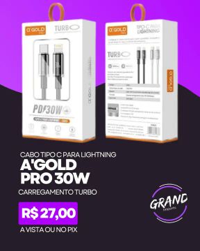Cabo Tipo C para Lightning iPhone 30W Turbo A'Gold Pro 