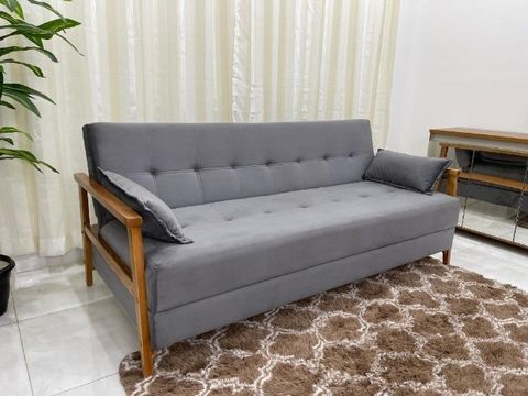 Sofá Cama Domus 1.85m Cinza Até 12x - Frete Grátis 