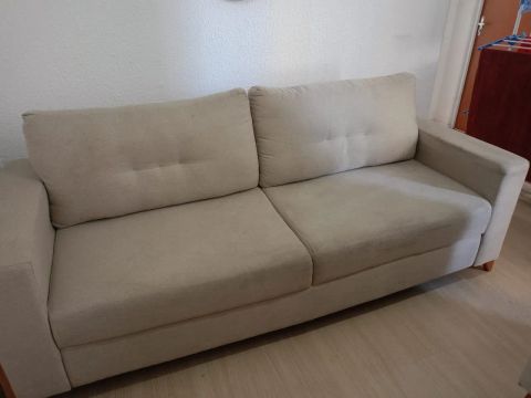 Sofá 4 Lugares Bege Claro
