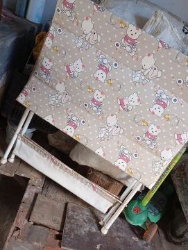 Trocador e banheira com suporte de bebê infantil com estampa de ursinhos