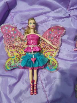  Barbie Princesa fio que puxa o vestido edas Asas de Borboleta