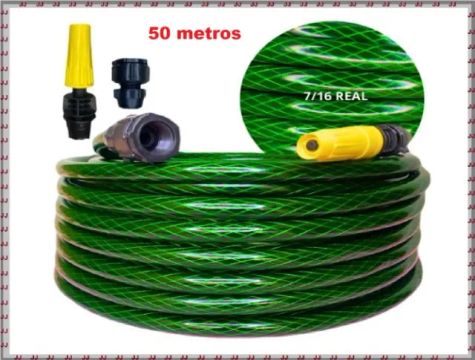 Mangueira de jardim trançada com 50 metros tripla camada