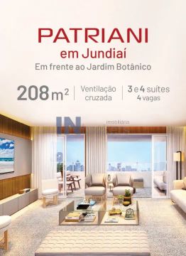 Lançamento Epic Jundiaí, apartamentos com 208 m2, 3 ou 4 suítes, 2 varandas de lados opost