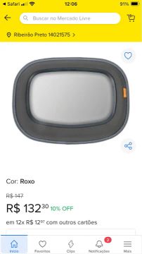 Espelho retrovisor para carro - usado - 50,00