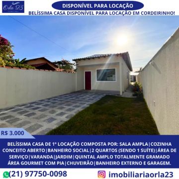 CORDEIRINHO! ORLA 23 IMOBILIÁRIA! Belíssima casa poucos metros da praia em Cordeirinho.
