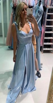 Vestido longo acetinado 