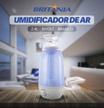 Umidificador Britânia 2,4 Litros BUD05B - Bivolt Branco Novos Originais 