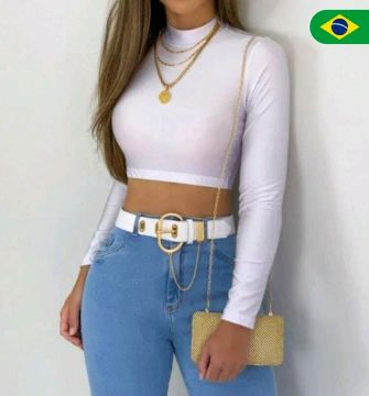 Cropped Gola Alta Colado