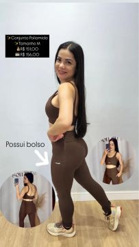 Conjunto de roupa fitness em poliamida - tamanho M