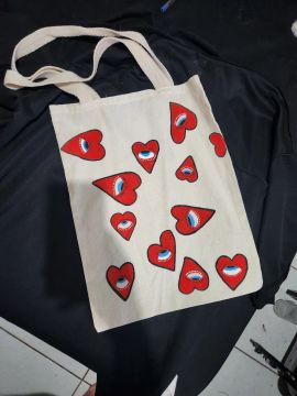 Bolsa de ombro com estampa de olhos