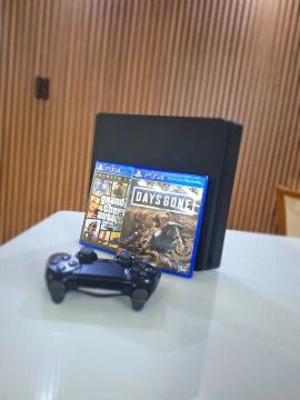Playstation 4 slim 1TB + 2 jogos + controle original