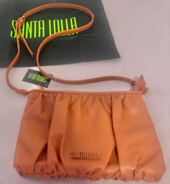 Bolsa Santa Lolla Plissada Marrom ( Nova, com etiqueta).