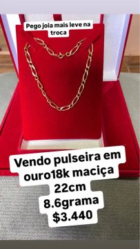 Vendo pulseira em ouro18k maço 