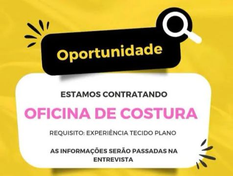COSTUREIRA (O) CONTRATA-SE!!!