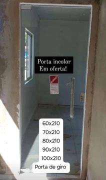 Porta de Giro Incolor - 60x210, 70x210, 80x210, 90x210, 100x210