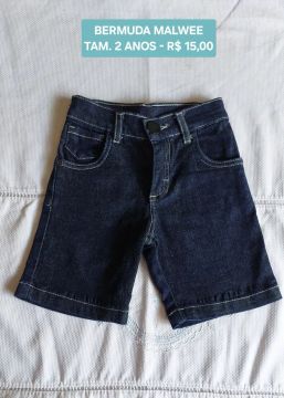 Bermuda Jeans Infantil Malwee - 2 Anos