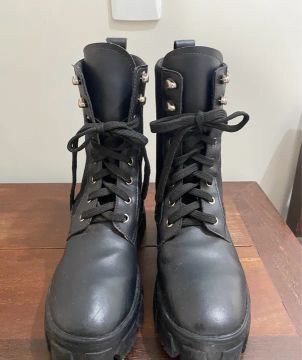 Botas Coturno Feminina Preta