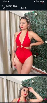 Maiô Vermelho com Detalhe em Anel