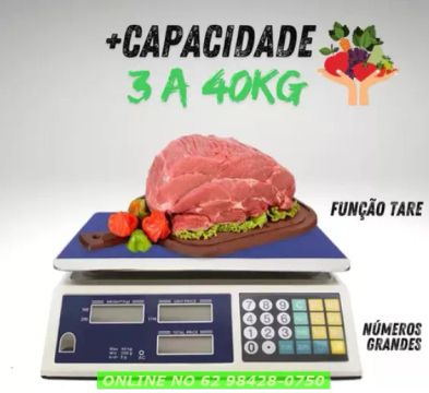 Balança Comercial Com Bateria Embutida Pesa Até 40 Kg Bivolt