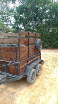 Carreta de madeira para transporte de animais