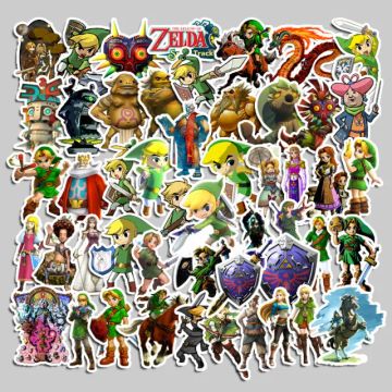 Kit 50 Adesivos de The Legend of Zelda - Link Autocolantes Unidades Pcs Peças - Game