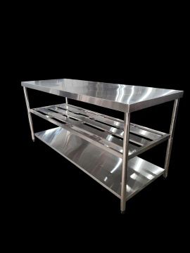 Mesa inox para cozinha Industrial 2 Níveis 