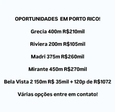 Terrenos em Porto Rico PR diversos tamanhos e precos!