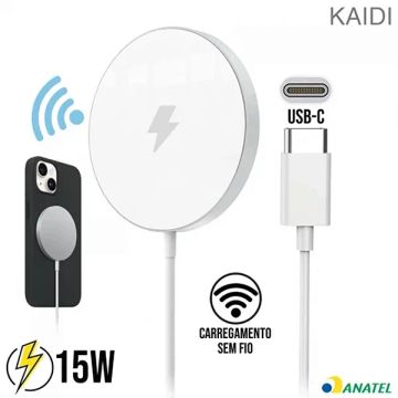 Carregador Indução Magnético Sem fio 15W - Kaidi em São Luís ma 