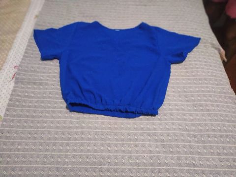Blusa feminina azul de algodão
