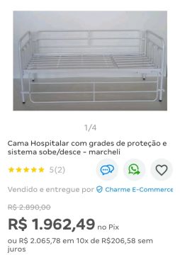 Cama e colchão hospitalar 
