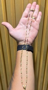 Cordão de ouro 18k + crucifixo maciço 
