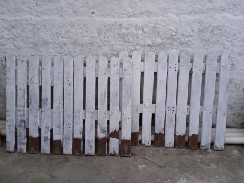 Portão de garagem madeira branco